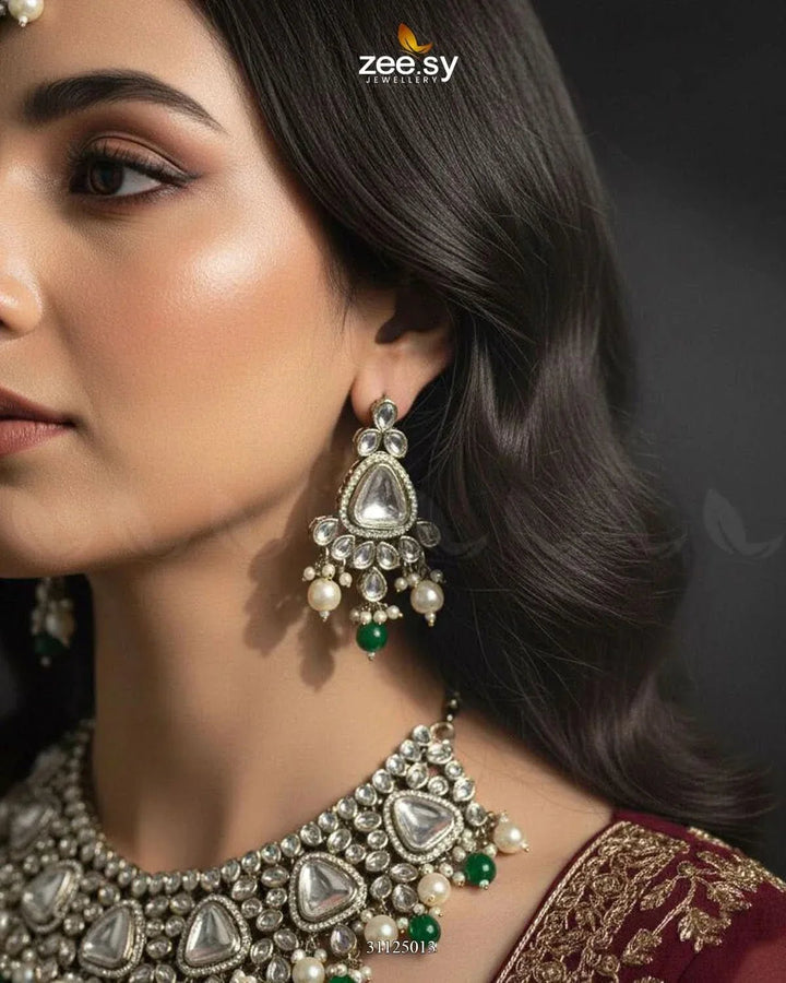 Rich Sentimental Crystal Bridal Set Bridal Set - Zeesy Jewellery Pakistan | Premium Artificial & Imitation Jewellery
