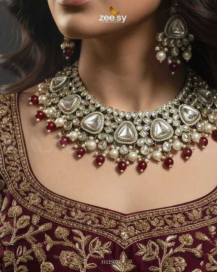 Rich Sentimental Crystal Bridal Set Bridal Set - Zeesy Jewellery Pakistan | Premium Artificial & Imitation Jewellery