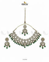 Royal Tradiitional Crystal Bridal Set Green Bridal Set - Zeesy Jewellery Pakistan | Premium Artificial & Imitation Jewellery