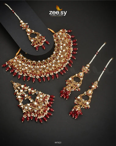 Twirling Bridal Set Red Bridal Set - Zeesy Jewellery Pakistan | Premium Artificial & Imitation Jewellery