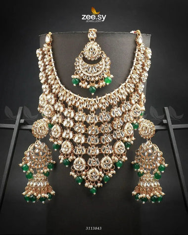 Uzma Bridal Set Green Bridal Set - Zeesy Jewellery Pakistan | Premium Artificial & Imitation Jewellery