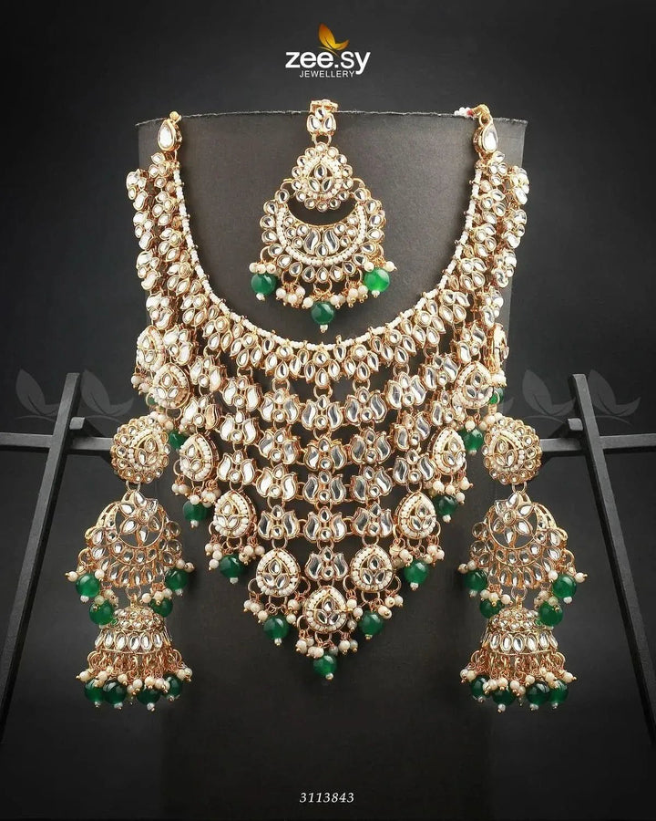 Uzma Bridal Set Green Bridal Set - Zeesy Jewellery Pakistan | Premium Artificial & Imitation Jewellery