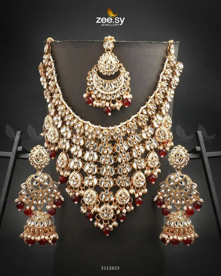 Uzma Bridal Set Red Bridal Set - Zeesy Jewellery Pakistan | Premium Artificial & Imitation Jewellery