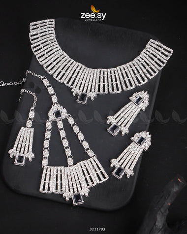 Asma's Bridal Sets Silver Blue Bridal Set - Zeesy Jewellery Pakistan | Premium Artificial & Imitation Jewellery