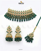 Brides Whisper Pearl Bridal Set Green Bridal Set - Zeesy Jewellery Pakistan | Premium Artificial & Imitation Jewellery