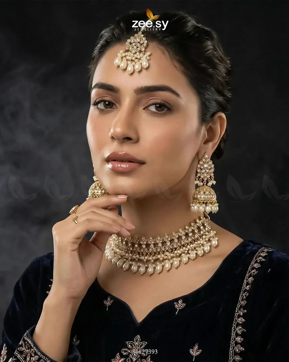 Brides Whisper Pearl Bridal Set White Bridal Set - Zeesy Jewellery Pakistan | Premium Artificial & Imitation Jewellery