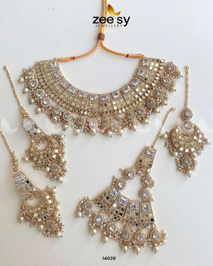 HANIA'S BRIDAL SET White Bridal Set - Zeesy Jewellery Pakistan | Premium Artificial & Imitation Jewellery