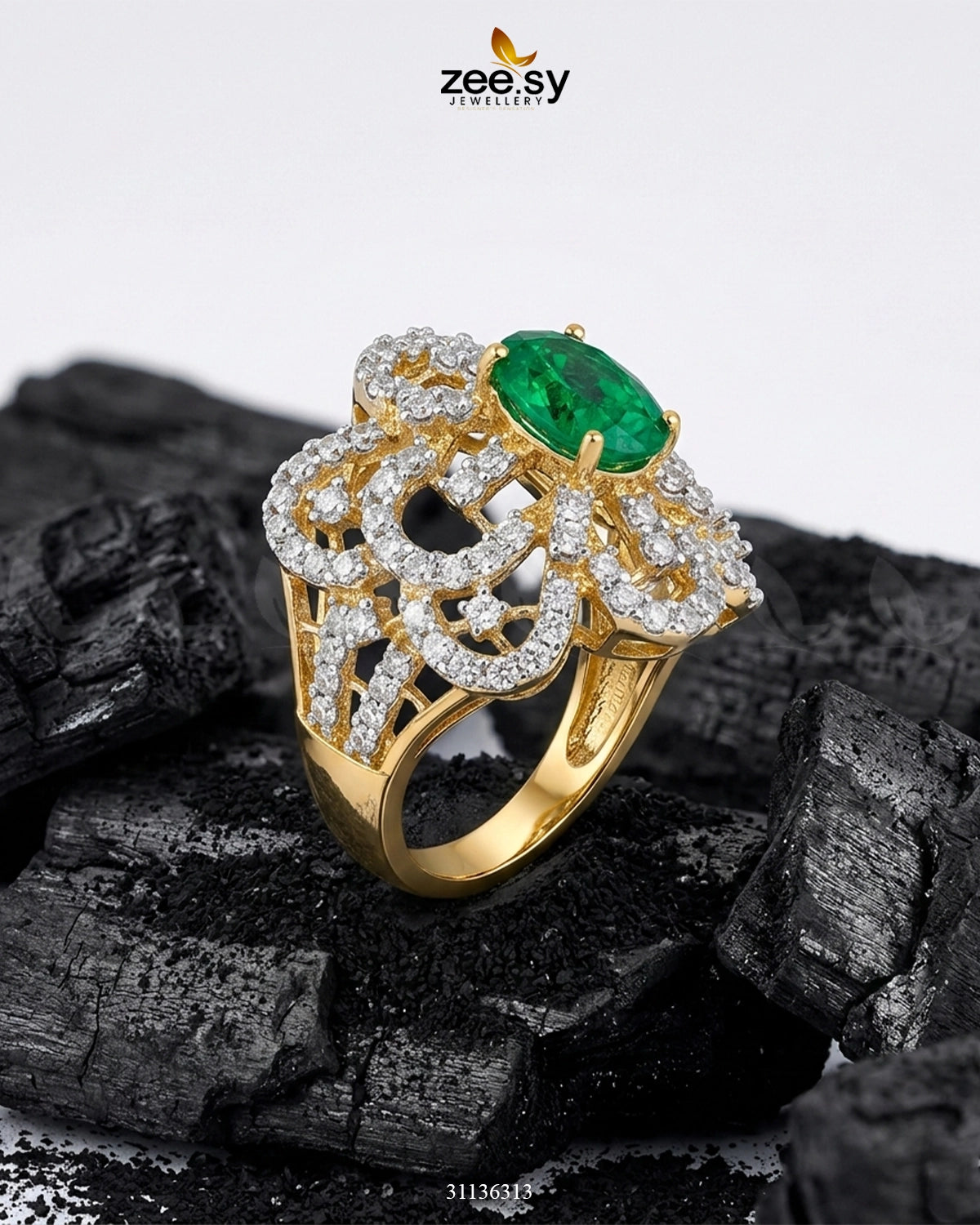 Aurelia Cluster Bold Gems Ring Finger Ring - Zeesy Jewellery Pakistan | Premium Artificial & Imitation Jewellery