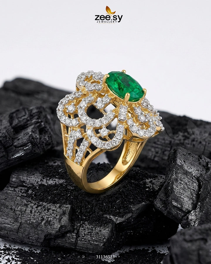Aurelia Cluster Bold Gems Ring Finger Ring - Zeesy Jewellery Pakistan | Premium Artificial & Imitation Jewellery