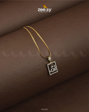 Al-Malik Calligraphy Locket Silver and Golden Calligraphy Pendant - Zeesy Jewellery Pakistan | Premium Artificial & Imitation Jewellery