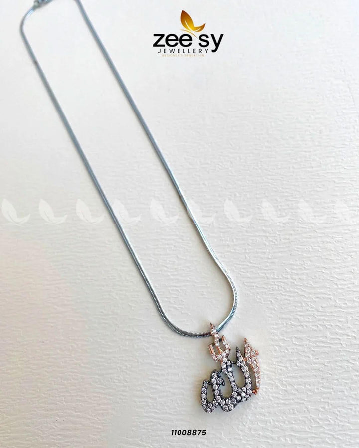 Calligraphy Zirconia Crystals Pendant Necklace Calligraphy Pendant - Zeesy Jewellery Pakistan | Premium Artificial & Imitation Jewellery