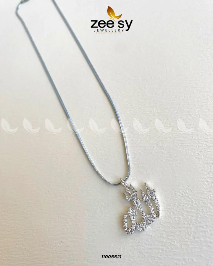 Calligraphy Zirconia Crystals Pendant Necklace Calligraphy Pendant - Zeesy Jewellery Pakistan | Premium Artificial & Imitation Jewellery