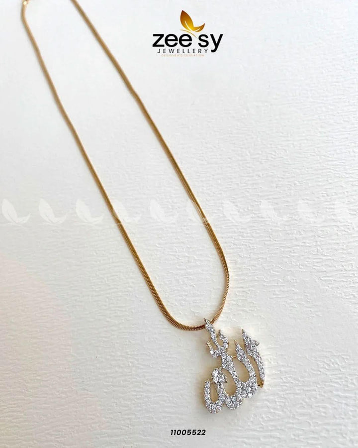Calligraphy Zirconia Crystals Pendant Necklace Calligraphy Pendant - Zeesy Jewellery Pakistan | Premium Artificial & Imitation Jewellery