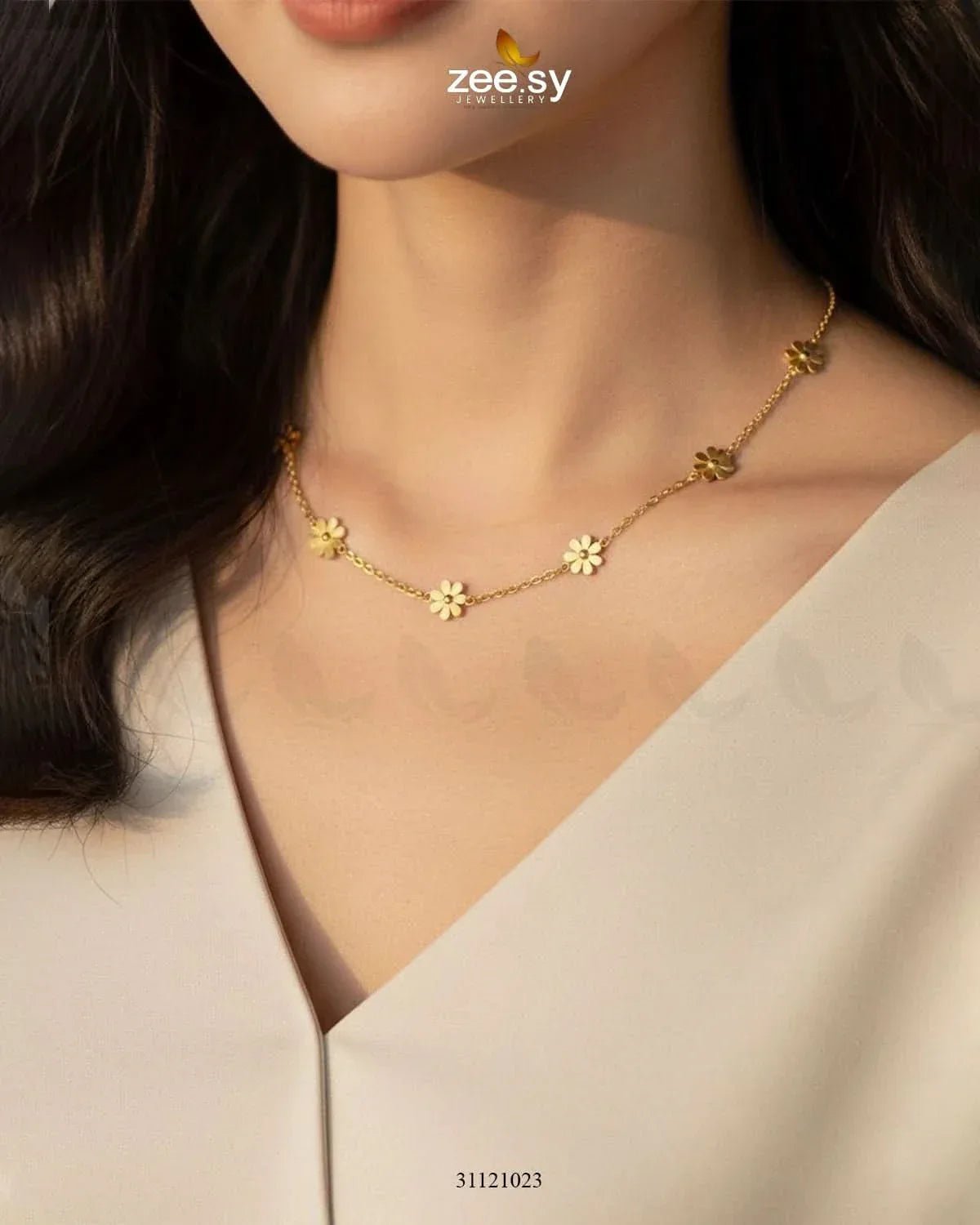 Chic Floral Station Chain chains - Zeesy Jewellery Pakistan | Premium Artificial & Imitation Jewellery