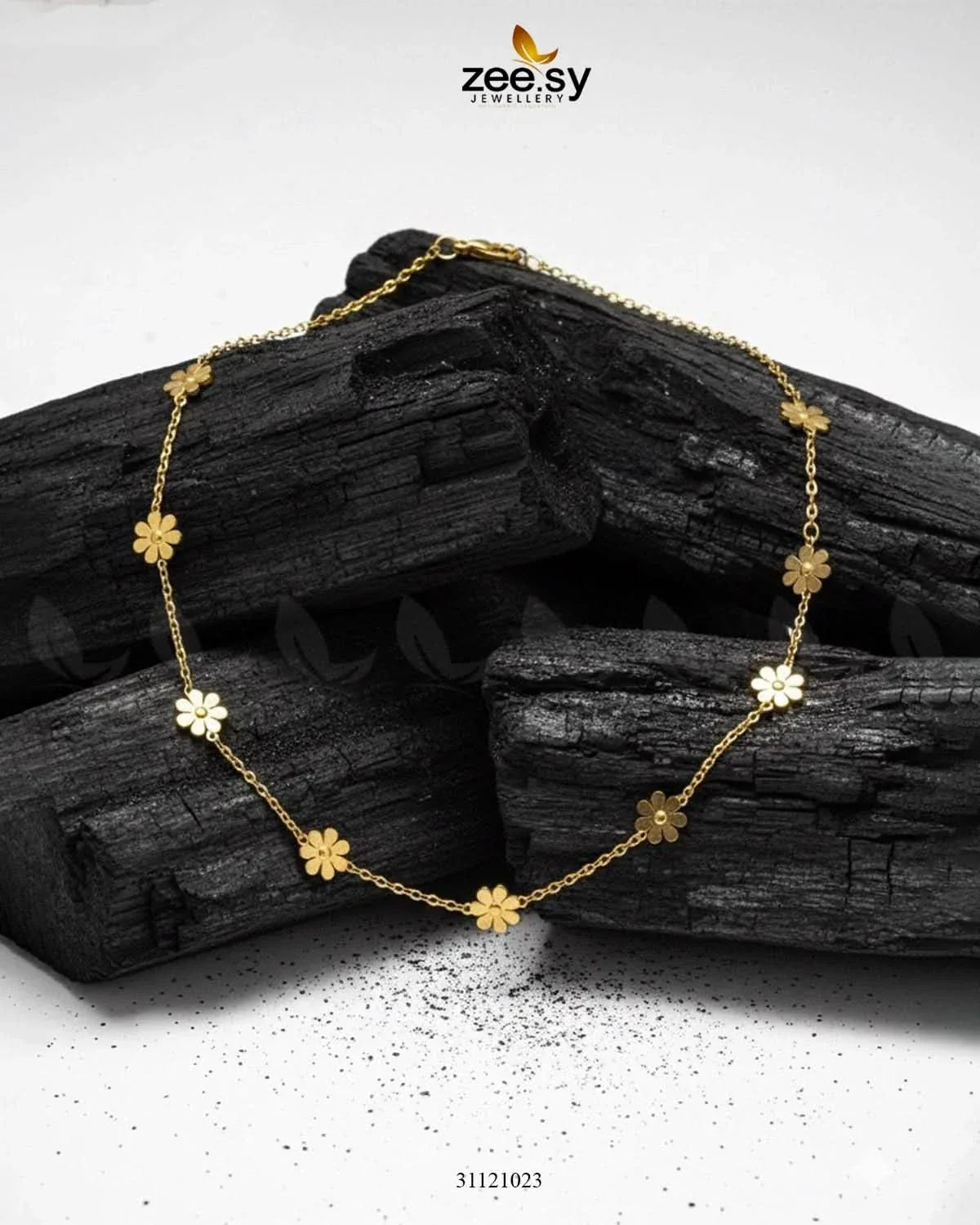 Chic Floral Station Chain chains - Zeesy Jewellery Pakistan | Premium Artificial & Imitation Jewellery