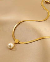 Coda Pearl Snake Chain Necklace chains - Zeesy Jewellery Pakistan | Premium Artificial & Imitation Jewellery