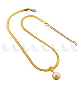 Coda Pearl Snake Chain Necklace chains - Zeesy Jewellery Pakistan | Premium Artificial & Imitation Jewellery