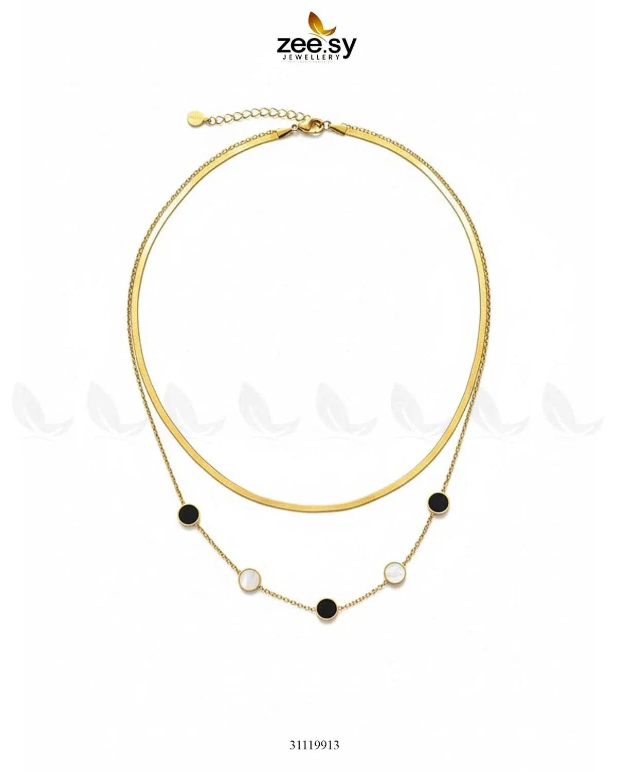 Flux Double Layered Stone Chain chains - Zeesy Jewellery Pakistan | Premium Artificial & Imitation Jewellery