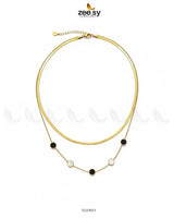 Flux Double Layered Stone Chain chains - Zeesy Jewellery Pakistan | Premium Artificial & Imitation Jewellery