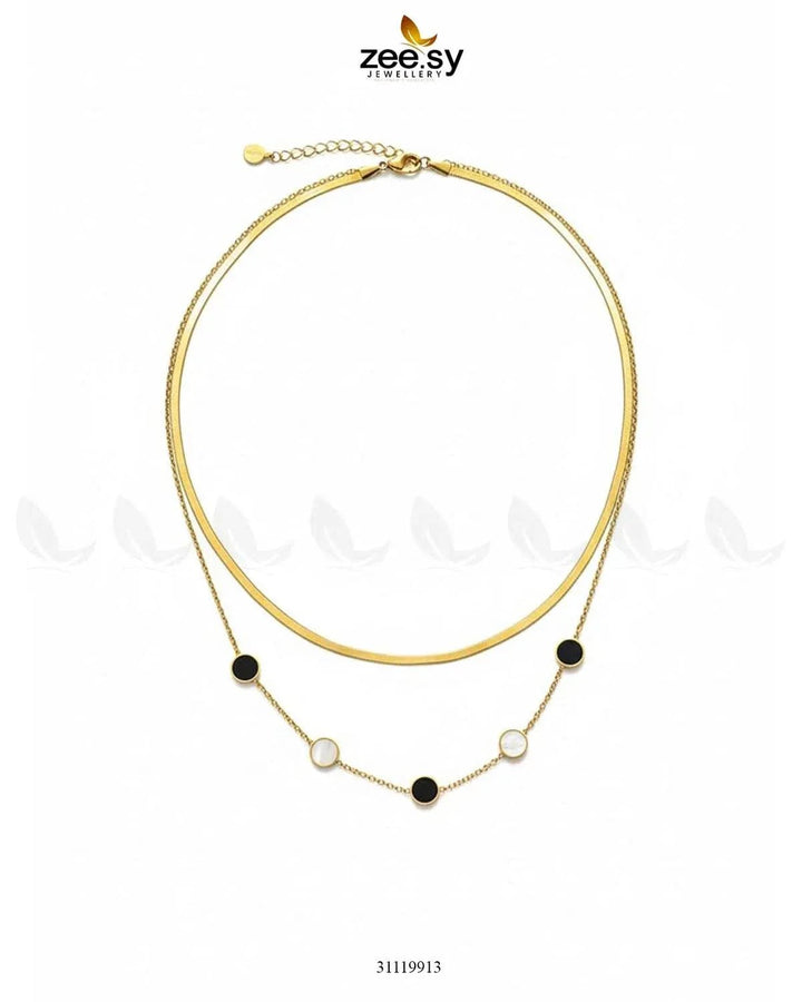 Flux Double Layered Stone Chain chains - Zeesy Jewellery Pakistan | Premium Artificial & Imitation Jewellery