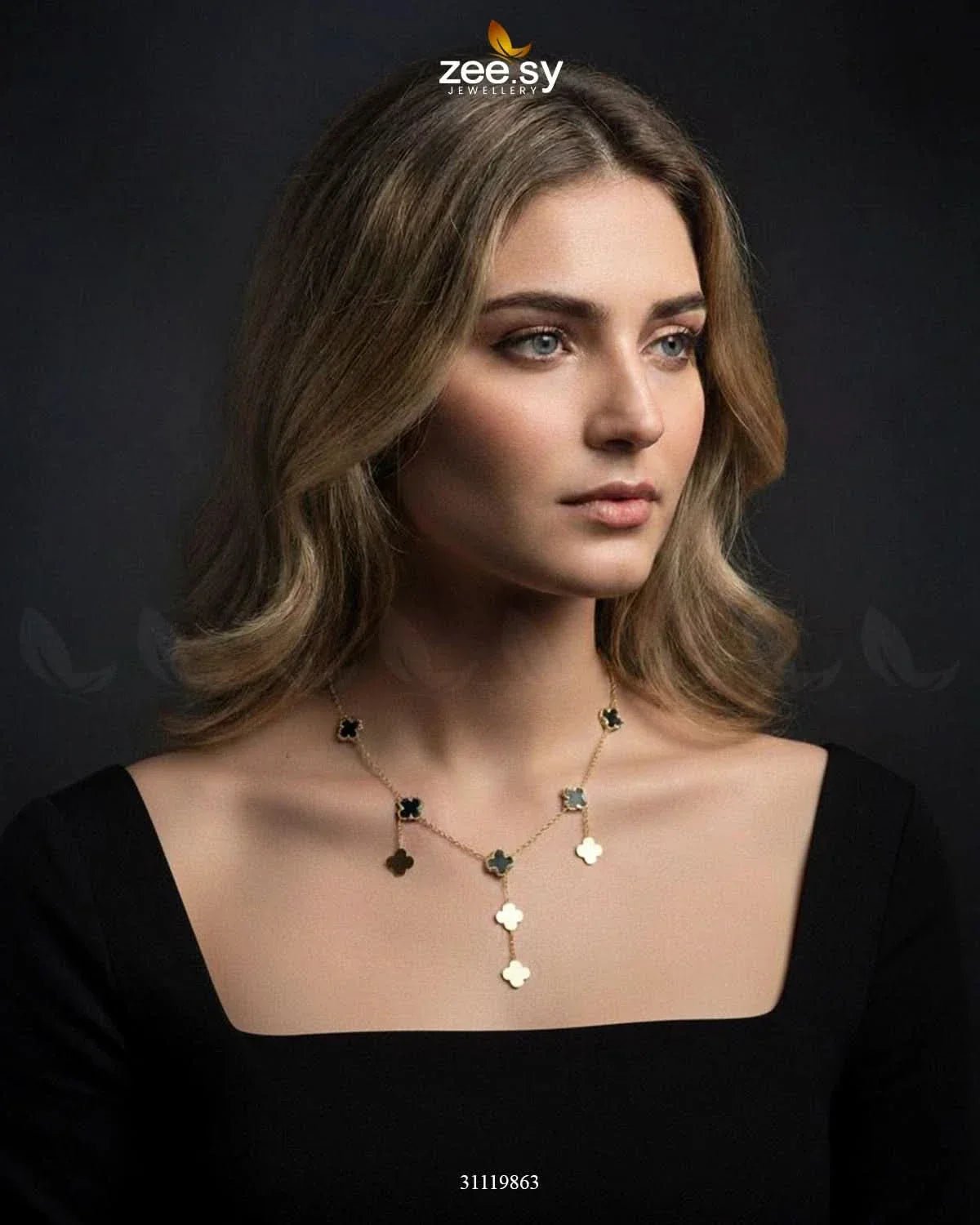 Meridian Lucky Floral Chain chains - Zeesy Jewellery Pakistan | Premium Artificial & Imitation Jewellery