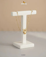 Puffed Heart Ribbon Bow Chain chains - Zeesy Jewellery Pakistan | Premium Artificial & Imitation Jewellery