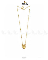 Puffed Heart Ribbon Bow Chain chains - Zeesy Jewellery Pakistan | Premium Artificial & Imitation Jewellery
