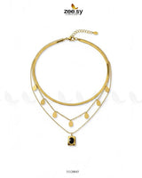 Trinity Triple Layered Stone Chain chains - Zeesy Jewellery Pakistan | Premium Artificial & Imitation Jewellery