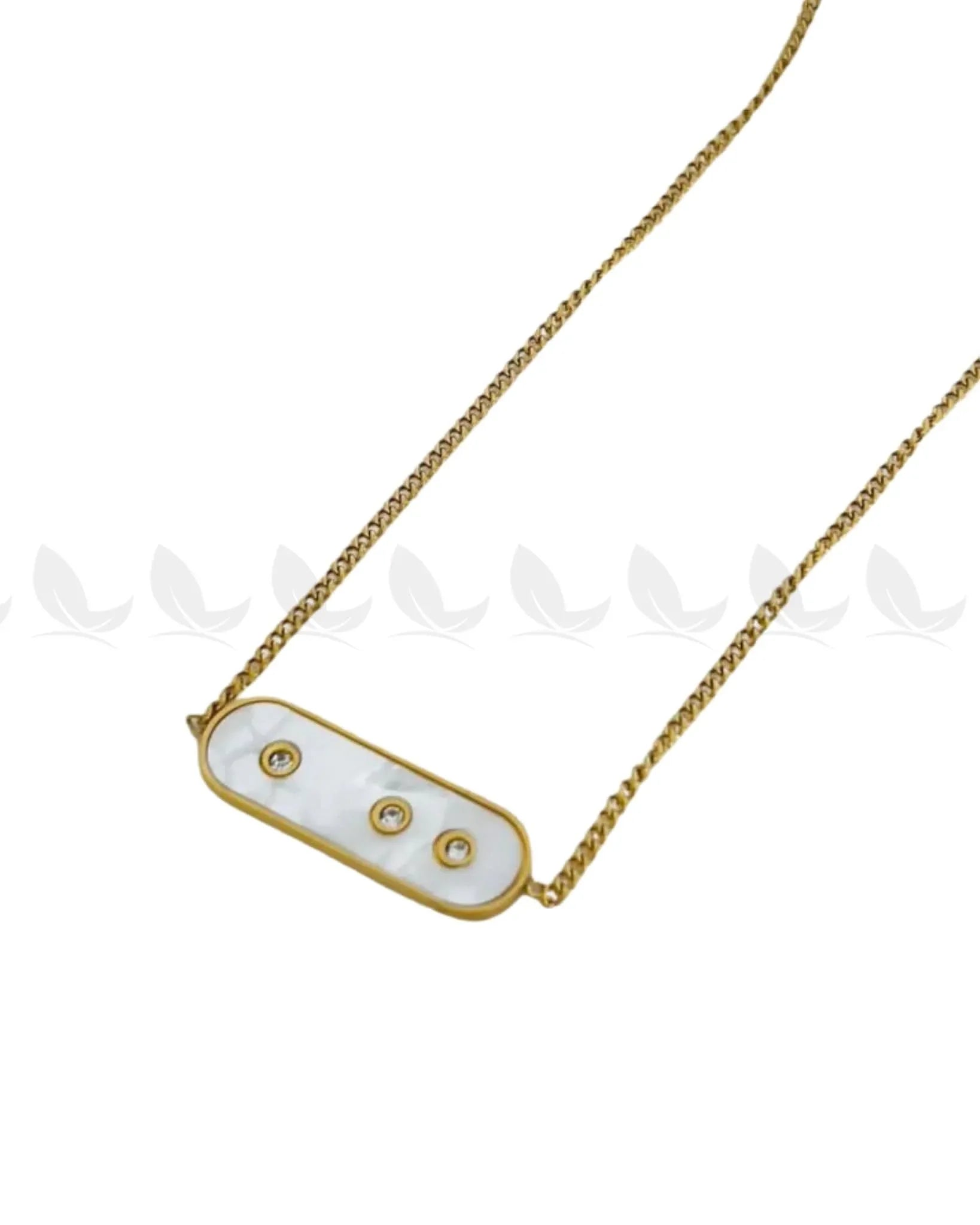 Obelisk Gold Toned Geometric Chain Necklace Golden White chains - Zeesy Jewellery Pakistan | Premium Artificial & Imitation Jewellery