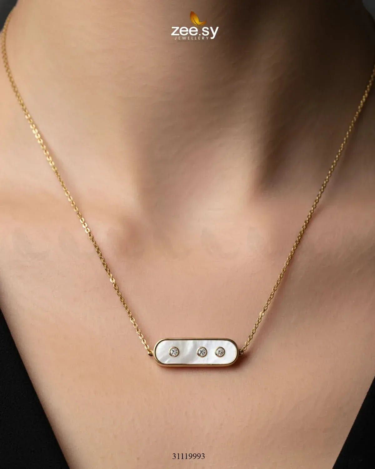 Obelisk Gold Toned Geometric Chain Necklace chains - Zeesy Jewellery Pakistan | Premium Artificial & Imitation Jewellery