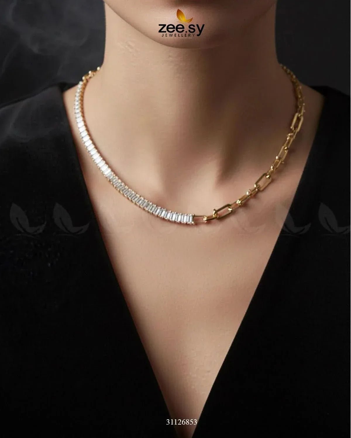 Sterling Baguette Chain Bracelet Set chains - Zeesy Jewellery Pakistan | Premium Artificial & Imitation Jewellery