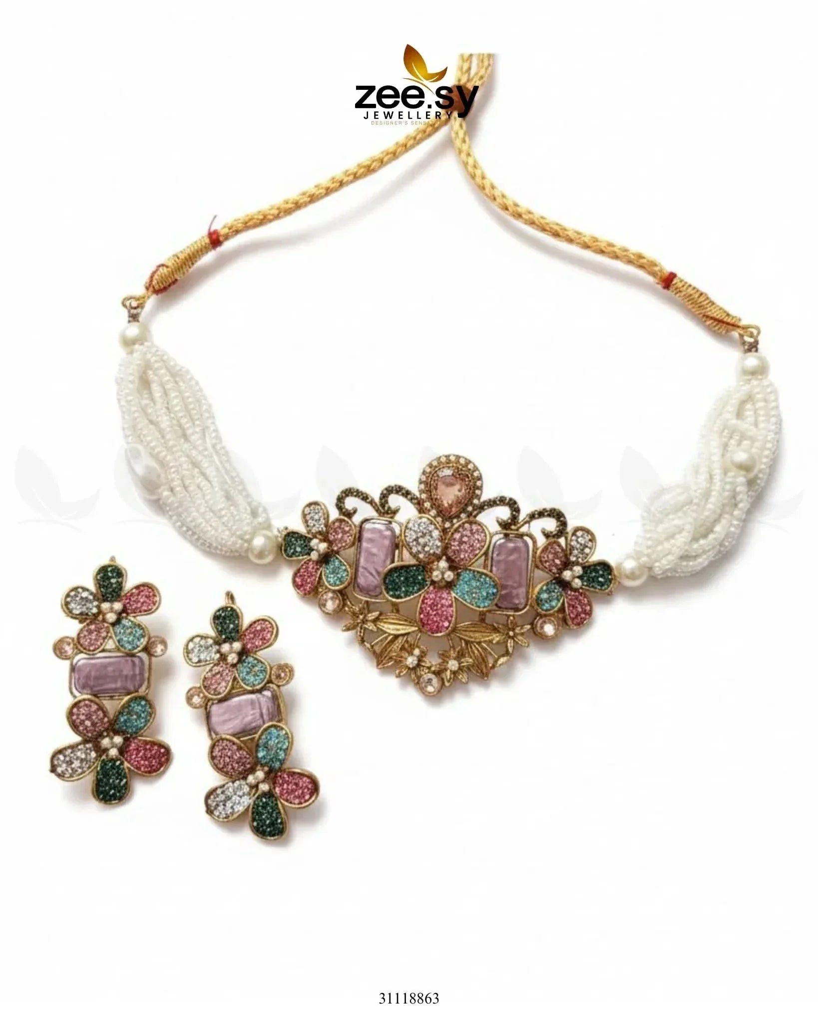 Meridian Choker Necklace Set choker - Zeesy Jewellery Pakistan | Premium Artificial & Imitation Jewellery