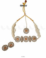 Equinox Stone Pearl Choker Set choker - Zeesy Jewellery Pakistan | Premium Artificial & Imitation Jewellery