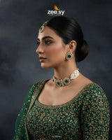 Equinox Stone Pearl Choker Set choker - Zeesy Jewellery Pakistan | Premium Artificial & Imitation Jewellery