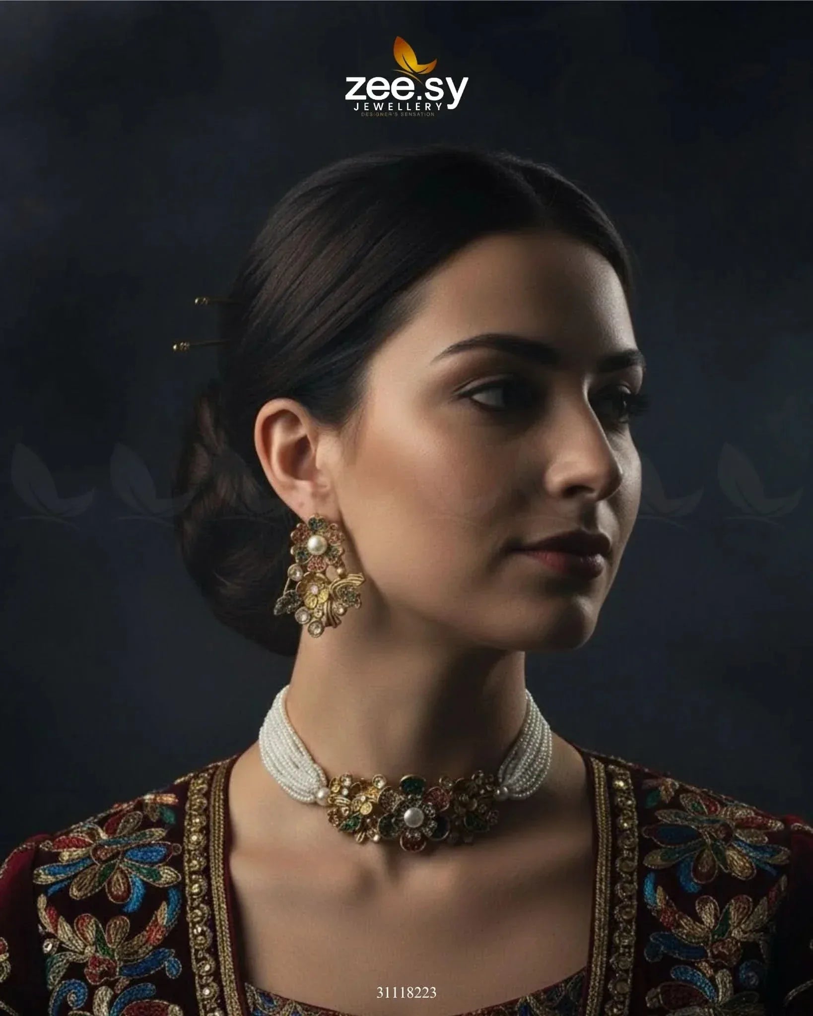 Peony Choker Set choker - Zeesy Jewellery Pakistan | Premium Artificial & Imitation Jewellery