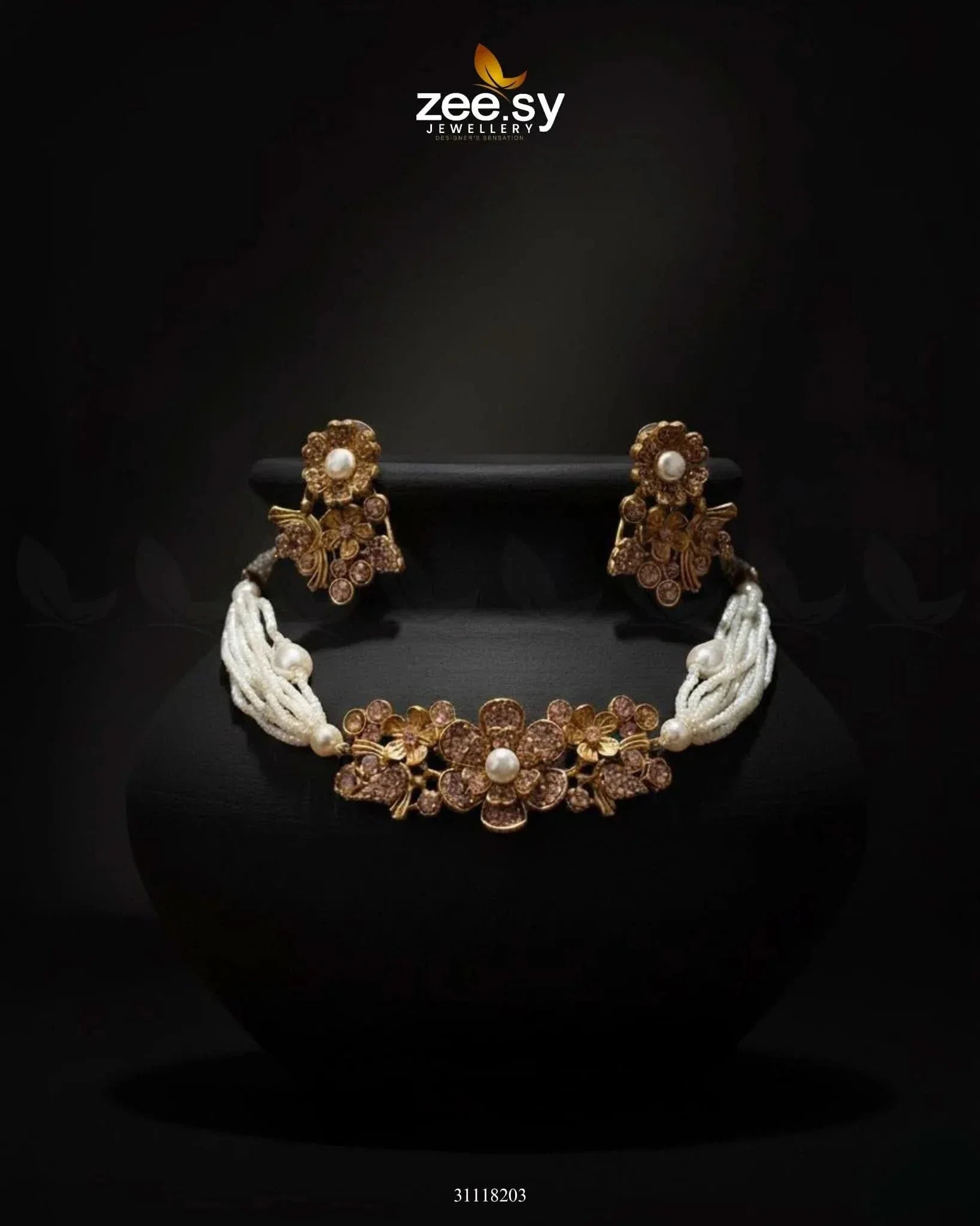 Peony Choker Set choker - Zeesy Jewellery Pakistan | Premium Artificial & Imitation Jewellery