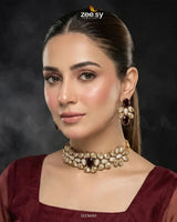 Jennet Baroque Pearl Choker Set choker - Zeesy Jewellery Pakistan | Premium Artificial & Imitation Jewellery