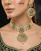 Mehar Pearl Kundan Choker Set choker - Zeesy Jewellery Pakistan | Premium Artificial & Imitation Jewellery