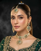 Mehar Pearl Kundan Choker Set choker - Zeesy Jewellery Pakistan | Premium Artificial & Imitation Jewellery