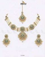 Mehar Pearl Kundan Choker Set choker - Zeesy Jewellery Pakistan | Premium Artificial & Imitation Jewellery
