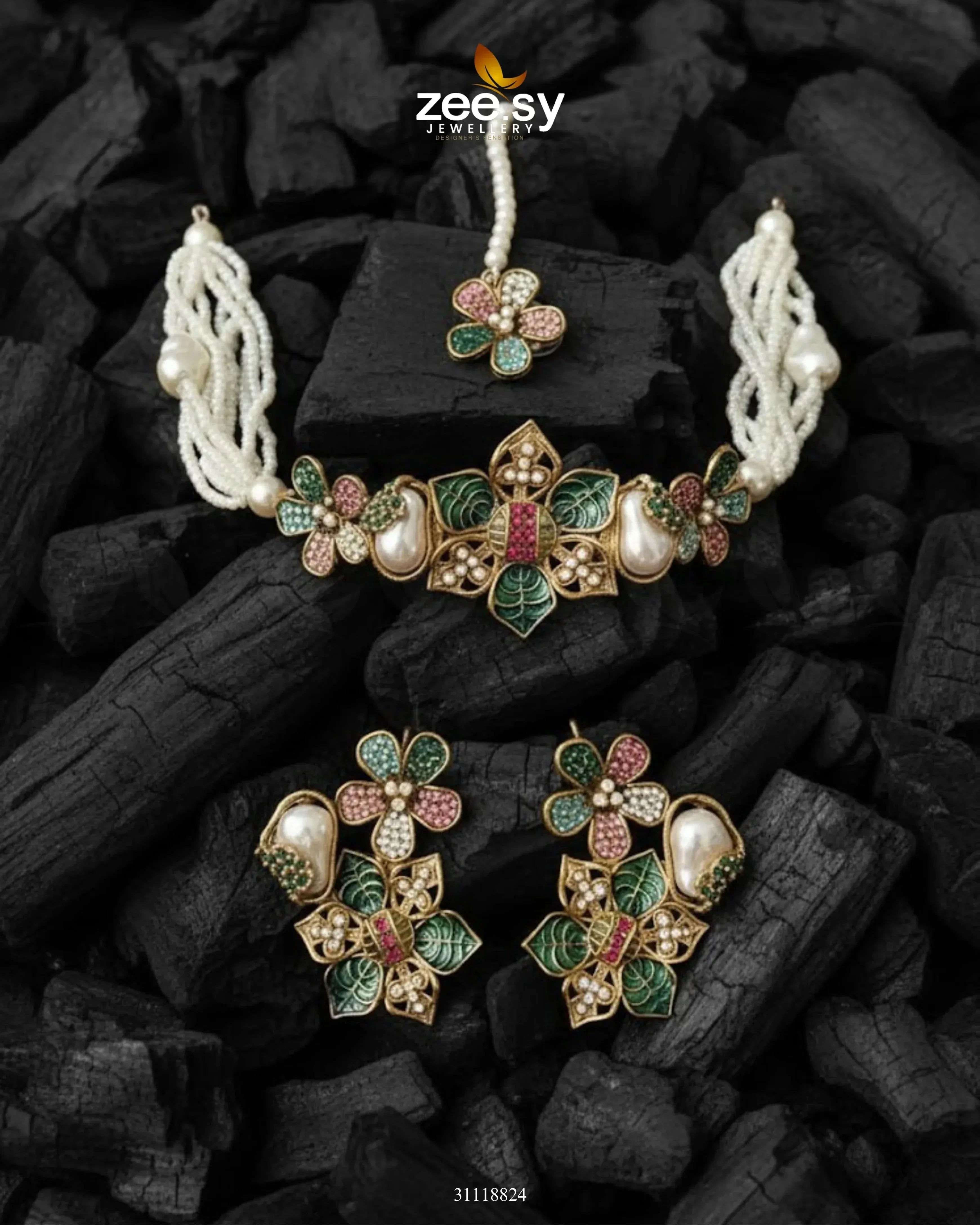 Helix Choker Necklace Set choker - Zeesy Jewellery Pakistan | Premium Artificial & Imitation Jewellery