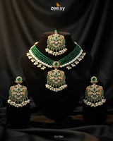 Jasmine Choker Set Green choker - Zeesy Jewellery Pakistan | Premium Artificial & Imitation Jewellery