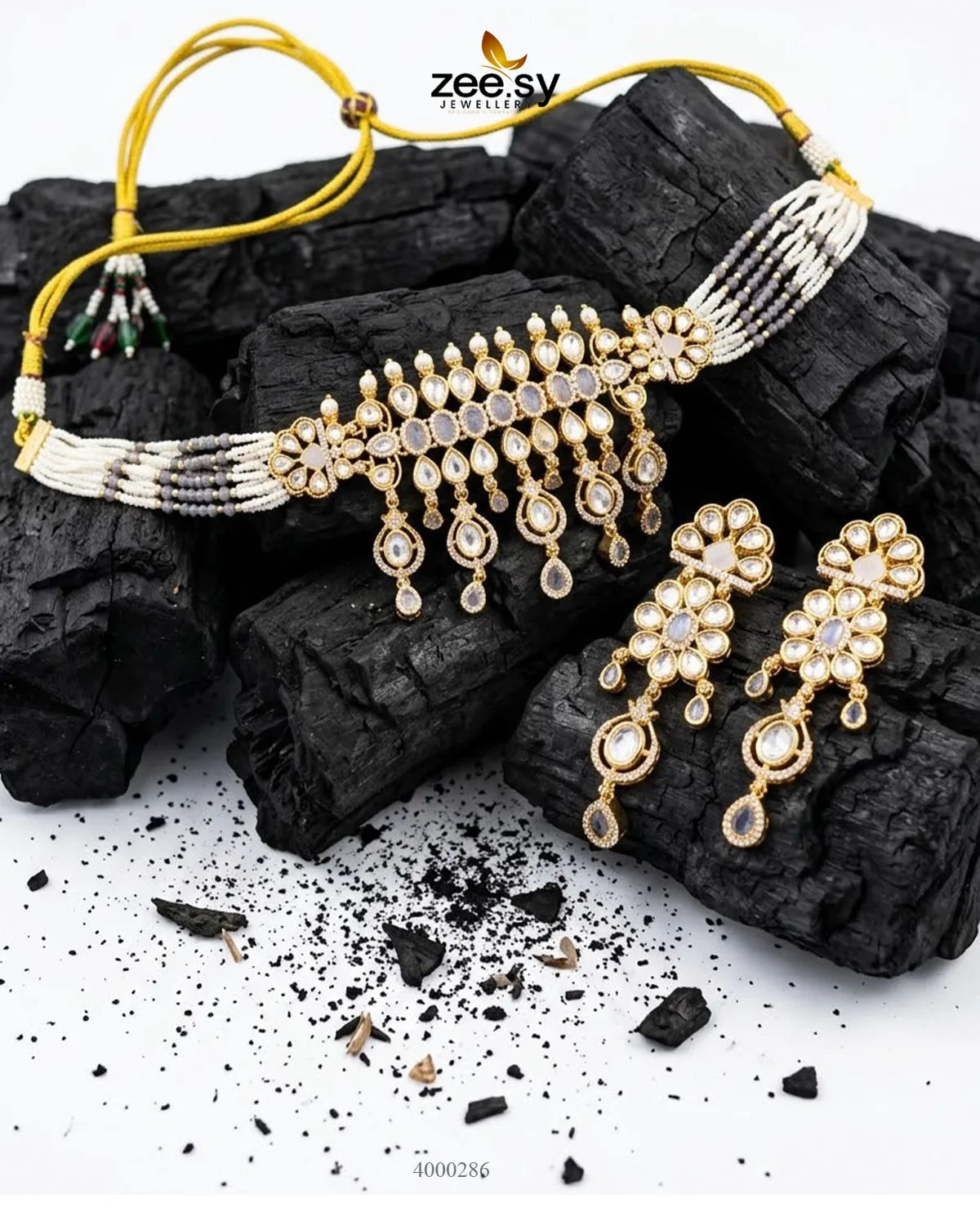 Classic Teardrop Choker Set Necklace Sets - Zeesy Jewellery Pakistan | Premium Artificial & Imitation Jewellery