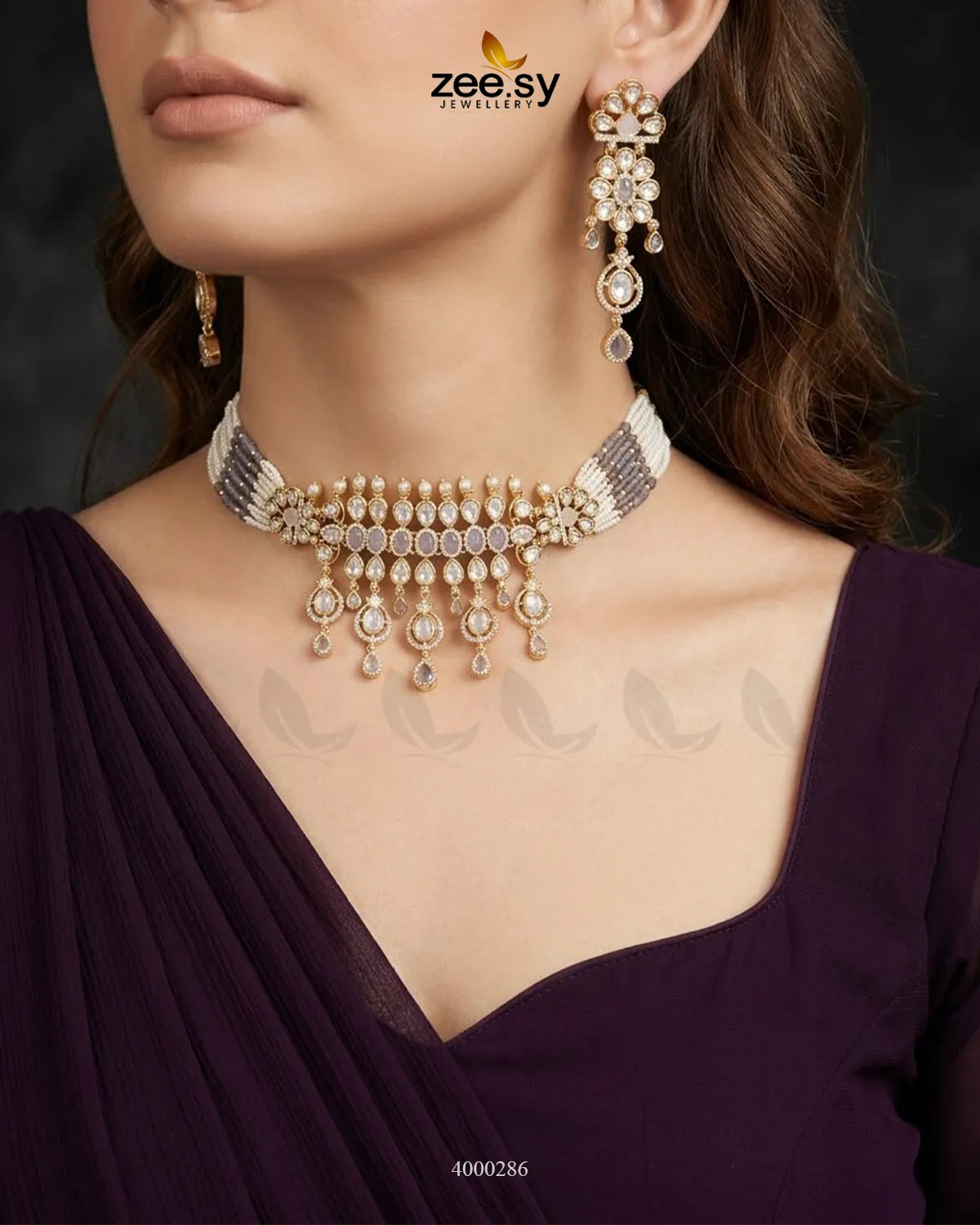 Classic Teardrop Choker Set Necklace Sets - Zeesy Jewellery Pakistan | Premium Artificial & Imitation Jewellery