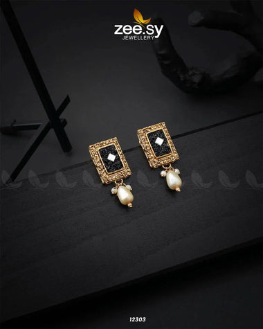 Cobble Crush Earrings Black Earrings - Zeesy Jewellery Pakistan | Premium Artificial & Imitation Jewellery