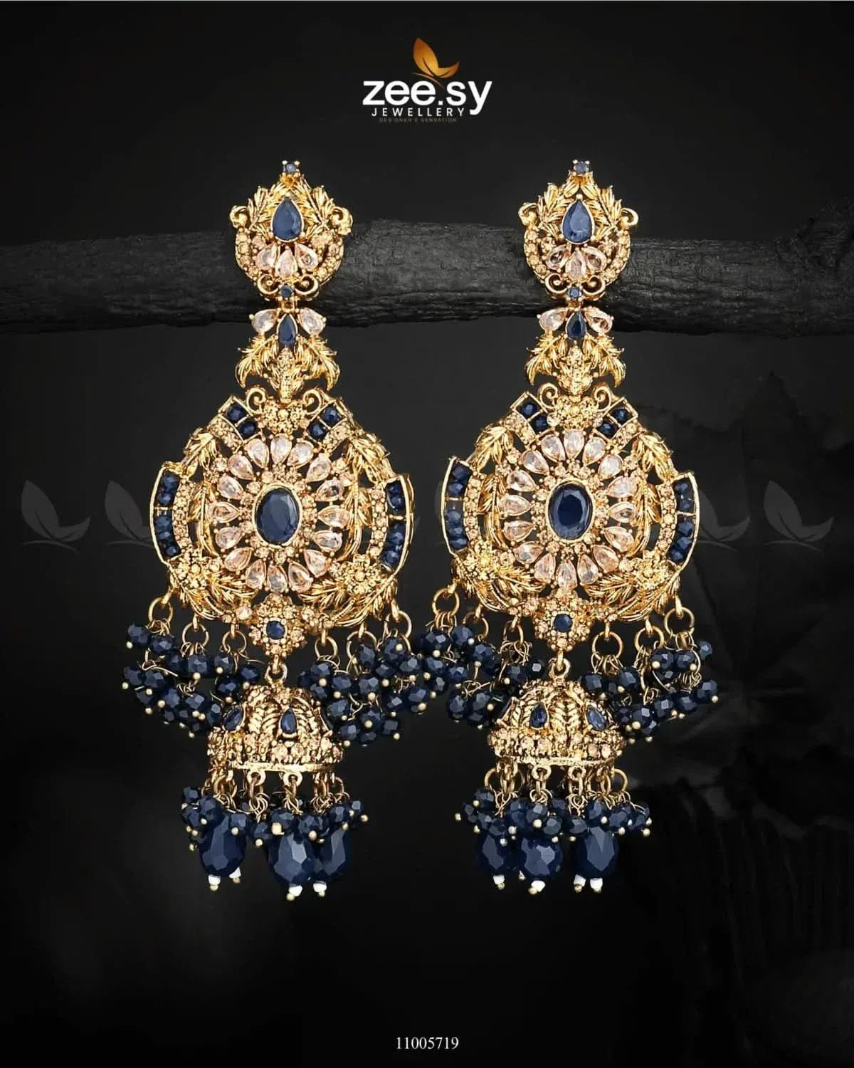 EARRINGS-0717 Blue Earrings - Zeesy Jewellery Pakistan | Premium Artificial & Imitation Jewellery