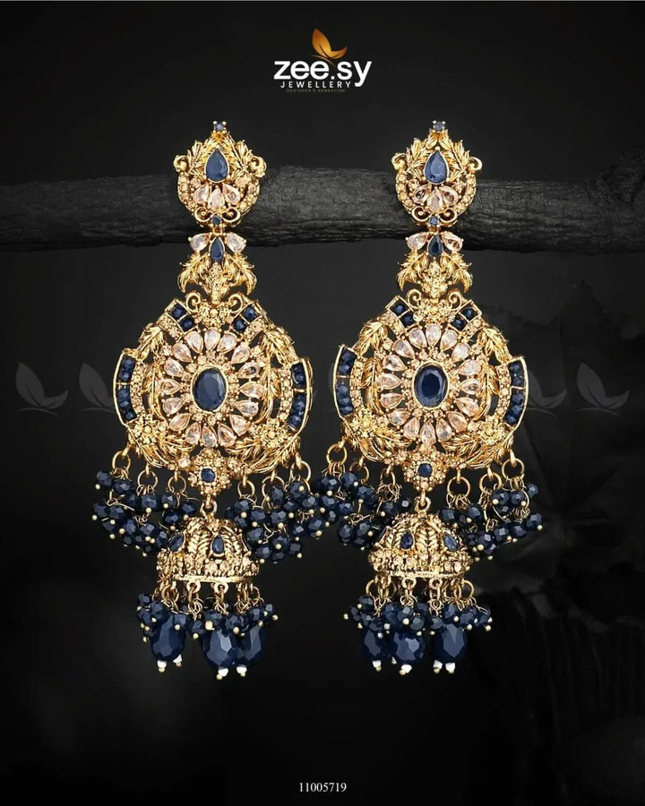 EARRINGS-0717 Blue Earrings - Zeesy Jewellery Pakistan | Premium Artificial & Imitation Jewellery
