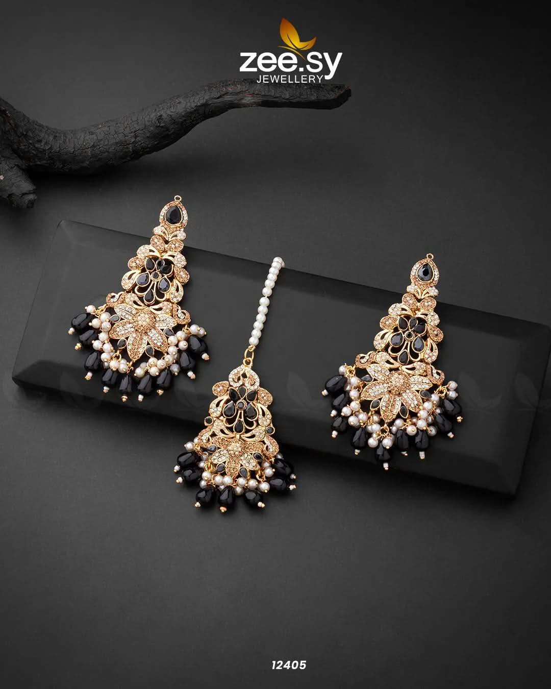 Sarah's Earrings Black Earrings - Zeesy Jewellery Pakistan | Premium Artificial & Imitation Jewellery