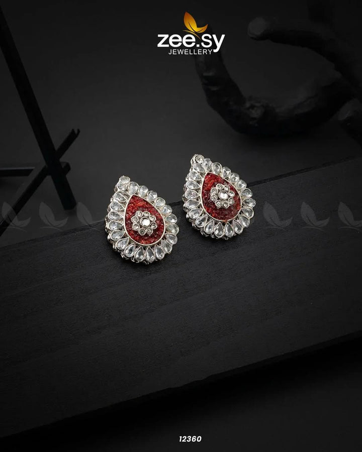 Turkish Earrings Red Earrings - Zeesy Jewellery Pakistan | Premium Artificial & Imitation Jewellery