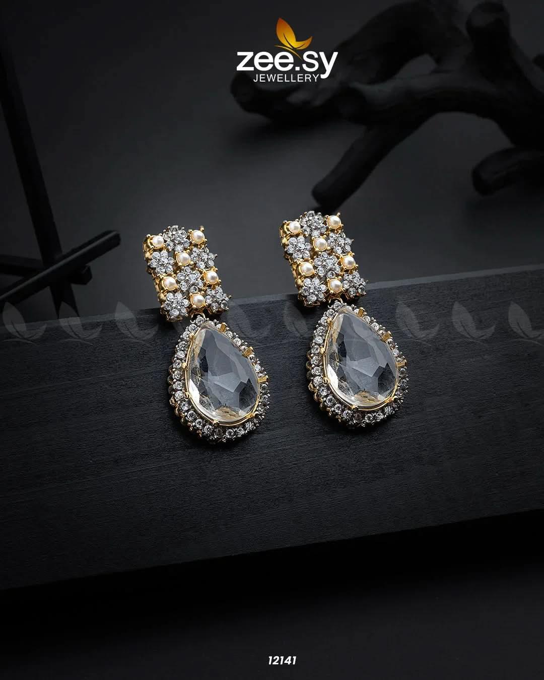 Amulet Earrings White Earrings - Zeesy Jewellery Pakistan | Premium Artificial & Imitation Jewellery